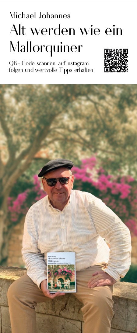 Michael Johannes mit seinem Buch Alt werden wie ein Mallorquiner